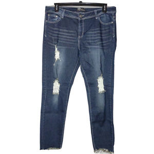 Rock & Royal Mid-Rise Distressed Denim Womens Sz 20 Blue Jeans